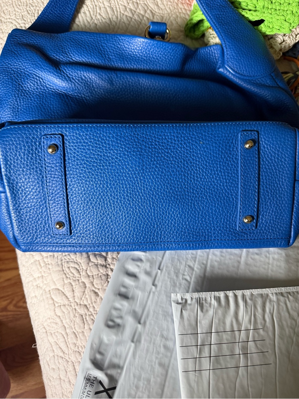 Dooney & Bourke Cobalt Blue Pebbled Leather Shoulder Bag - Picture 3 of 3